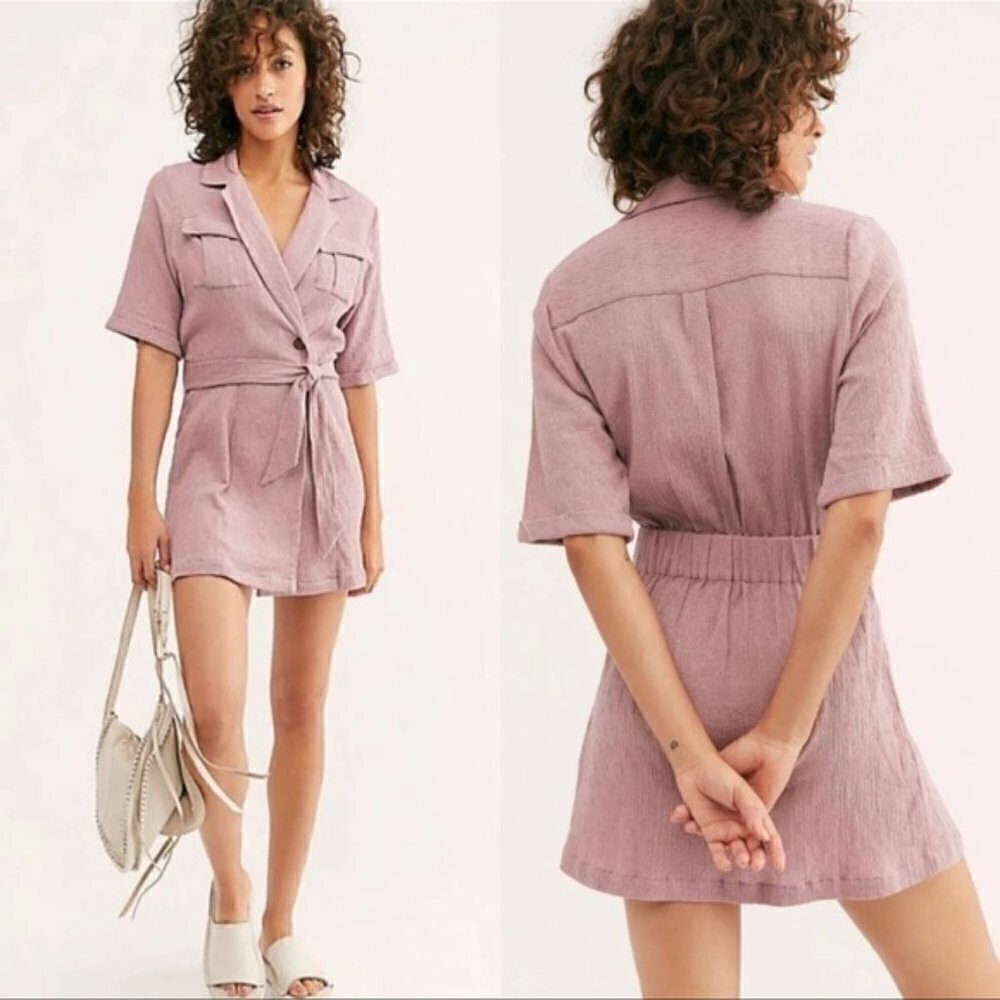Free People Clementine Purple Ash Wrap Mini Dress‎ M